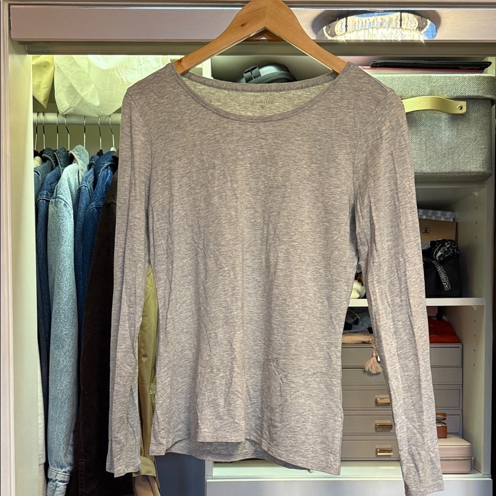 Garnet Hill Heather Gray Long Sleeve Tee